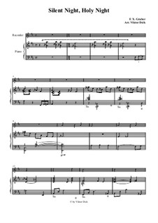 For solo instrument and piano: para gravador e piano by Franz Xaver Gruber