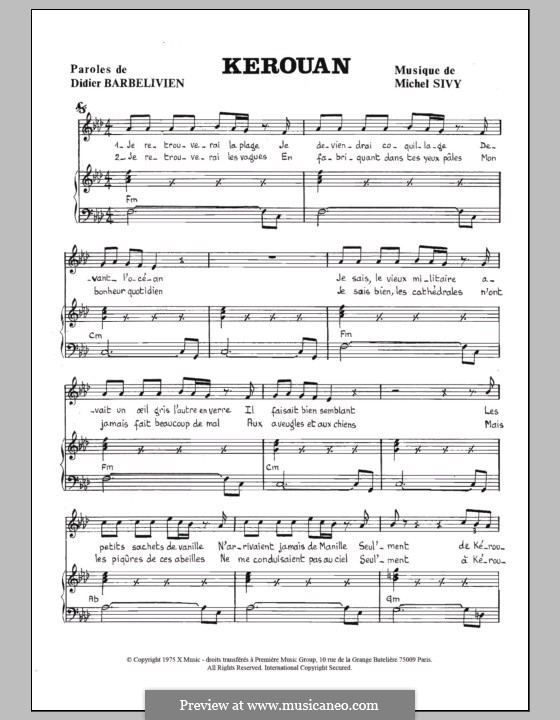 Kerouan: Para vocais e piano by Michel Cywie