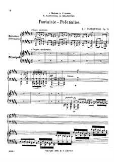 Polish Fantasy for Piano and Orchestra, Op.19: dois pianos de quatro mãos by Ignacy Jan Paderewski