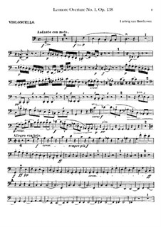 Leonore. Overture No.1, Op.138: parte violoncelo by Ludwig van Beethoven
