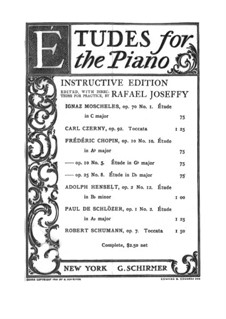 Etudes for the Piano: Etudes for the Piano by Carl Czerny, Ignaz Moscheles, Adolf von Henselt, Robert Schumann, Frédéric Chopin, Paul de Schlözer