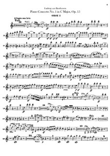 Concerto for Piano and Orchestra No.1, Op.15: oboes parte I-II by Ludwig van Beethoven