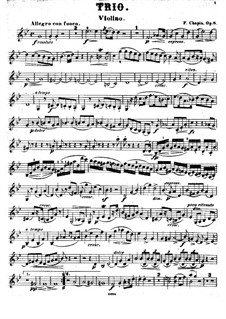 Piano Trio in G Minor, Op.8: parte do violino by Frédéric Chopin