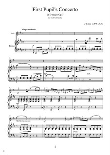 Student Concerto No.1 for Violin and Piano, Op.7: partituras e parte solos by Friedrich Seitz