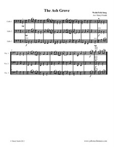 The Ash Grove: For three advanced beginner cellos by folklore