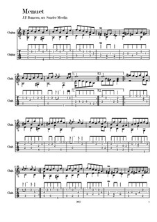 Premier livre de clavecin, RCT 1: Menuet. Version for guitar by Jean-Philippe Rameau