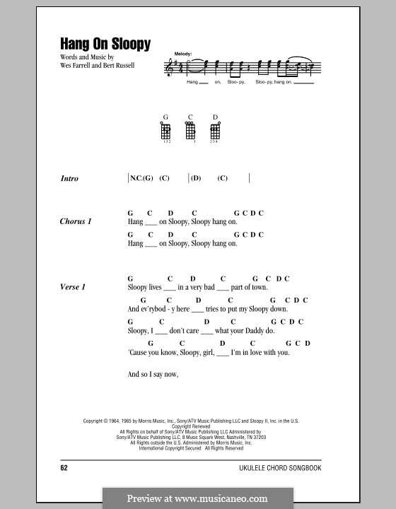 Hang on Sloopy (The McCoys): para ukulele by Bert Russell, Wes Farrell