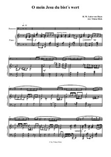 O mein Jesu du bist's wert: para fagote e piano by Henriette Maria Luise von Hayn