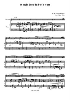 O mein Jesu du bist's wert: para alto saxofone e piano by Henriette Maria Luise von Hayn
