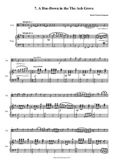 No.7 Hoe Down in the Ash Grove: para viola e piano by folklore, David W Solomons