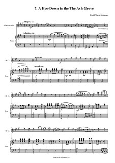 No.7 Hoe Down in the Ash Grove: para clarinete e piano by folklore, David W Solomons