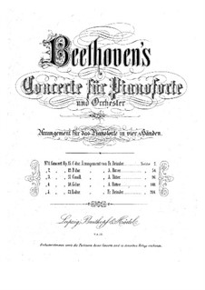Concerto for Piano and Orchestra No.3, Op.37: versão para piano de quatro mãos by Ludwig van Beethoven