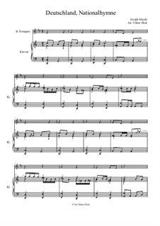 Austrian National Hymn, Hob.XXVIa/43: fpara trompeta em B e piano by Joseph Haydn