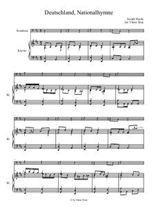 Austrian National Hymn, Hob.XXVIa/43: para trombone e piano by Joseph Haydn