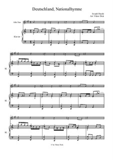 Austrian National Hymn, Hob.XXVIa/43: para alto saxofone e piano by Joseph Haydn