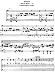 Giannina e Bernardone. Misero Bernardone: Para vocais e piano by Domenico Cimarosa
