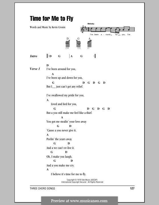 Time for Me to Fly (REO Speedwagon): para ukulele by Kevin Cronin