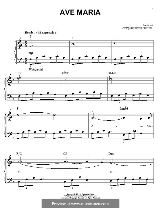 Ave Maria by folklore - sheet music on MusicaNeo