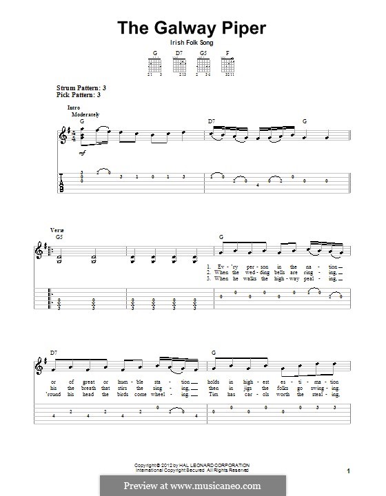 The Galway Piper: Para guitarra com guia by folklore