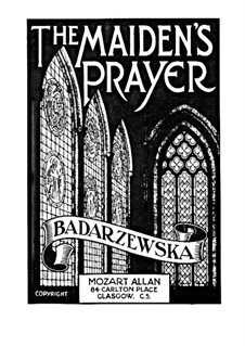 La priere d'une vierge (A Maiden's Prayer): Para Piano by Tekla Bądarzewska-Baranowska