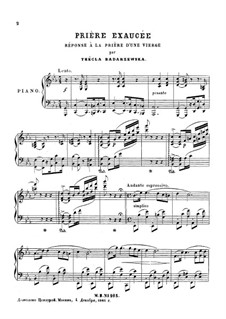Prière exaucée (Answer of the Maiden's Prayer): para um único musico (Editado por H. Bulow) by Tekla Bądarzewska-Baranowska