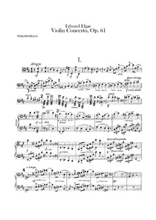 Concerto for Violin and Orchestra, Op.61: parte violoncelo by Edward Elgar