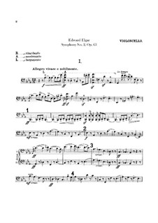 Symphony No.2 in E Flat Major, Op.63: parte violoncelo by Edward Elgar