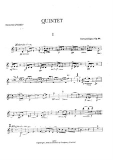 Piano Quintet in A Minor, Op.84: parte de cordas by Edward Elgar