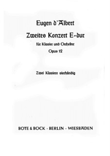 Piano Concerto No.2 in E Major, Op.12: Partitura piano by Eugen d'Albert