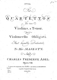 Six String Quartets, Op.8: violino parte I by Carl Friedrich Abel