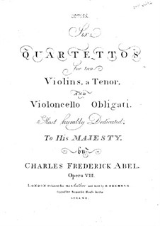 Six String Quartets, Op.8: violino parte II by Carl Friedrich Abel