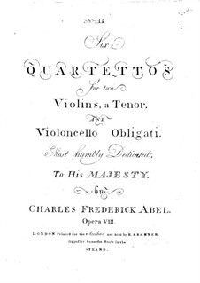 Six String Quartets, Op.8: parte violoncelo by Carl Friedrich Abel