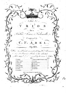 Six String Trios, Op.16: parte do violino by Carl Friedrich Abel