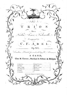 Six String Trios, Op.16: parte violoncelo by Carl Friedrich Abel