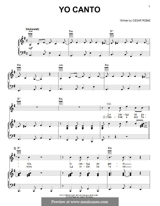 Yo Canto (Los Lobos): Para vocais e piano (ou Guitarra) by Cesar Rosas