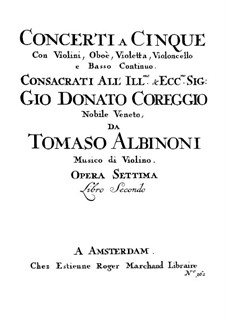 Concertos No.7-12: violino parte I by Tomaso Albinoni