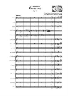 Romance for Violin and Orchestra No.1 in G Major, Op.40: Version for concert band by Ludwig van Beethoven
