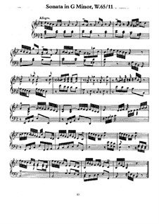 Sonata for Keyboard in G Minor, H 21 Wq 65:11: versão para piano by Carl Philipp Emanuel Bach