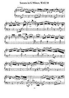 Sonata for Keyboard in G Minor, H 211 Wq 65:44: versão para piano by Carl Philipp Emanuel Bach