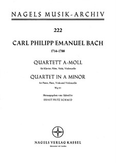 Piano Quartet, H 537 Wq 93: partitura completa by Carl Philipp Emanuel Bach