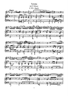 Sonata for Flute and Harpsichord in E Minor, H 551 Wq 124: partitura, parte solo by Carl Philipp Emanuel Bach