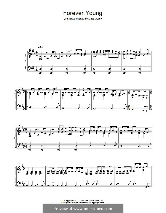 Forever Young I: Para Piano by Bob Dylan