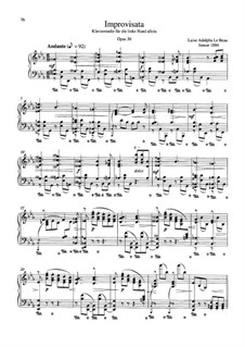 Improvisata. Etude for the left Hand alone, Op.30: Improvisata. Etude for the left Hand alone by Luise Adolpha Le Beau