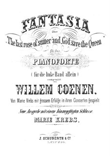 Fantasia Over 'The Last Rose of Summer' and 'God Save the Queen': Para a mão esquerda sozinha by Willem Coenen