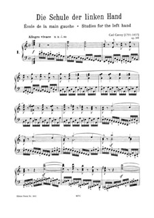 School for the Left Hand, Op.399: Para Piano by Carl Czerny