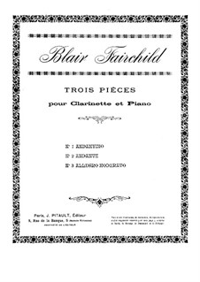 Three Pieces for Clarinet and Piano, Op.12: parte clarinete by Blair Fairchild