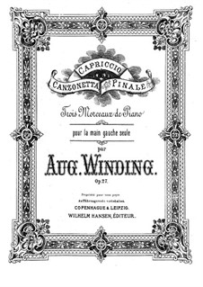 Three Pieces for the Left Hand, Op.27: para um único musico (Editado por H. Bulow) by August Winding