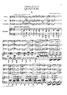 Piano Quartet No.1 in C Minor, Op.15: Partitura completa by Gabriel Fauré