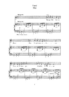 Two Songs, Op.1: No.2 Mai (F Major) by Gabriel Fauré