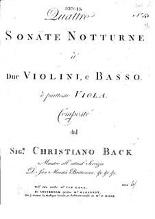 Four Trio Sonatas, Op.2 W B31, 33-35: violino parte I by Johann Christian Bach